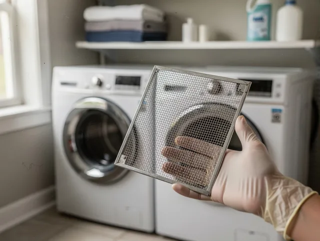 Newtown Dryer Vent Cleaning specialist performing detailed lint trap cleaning service in Newtown